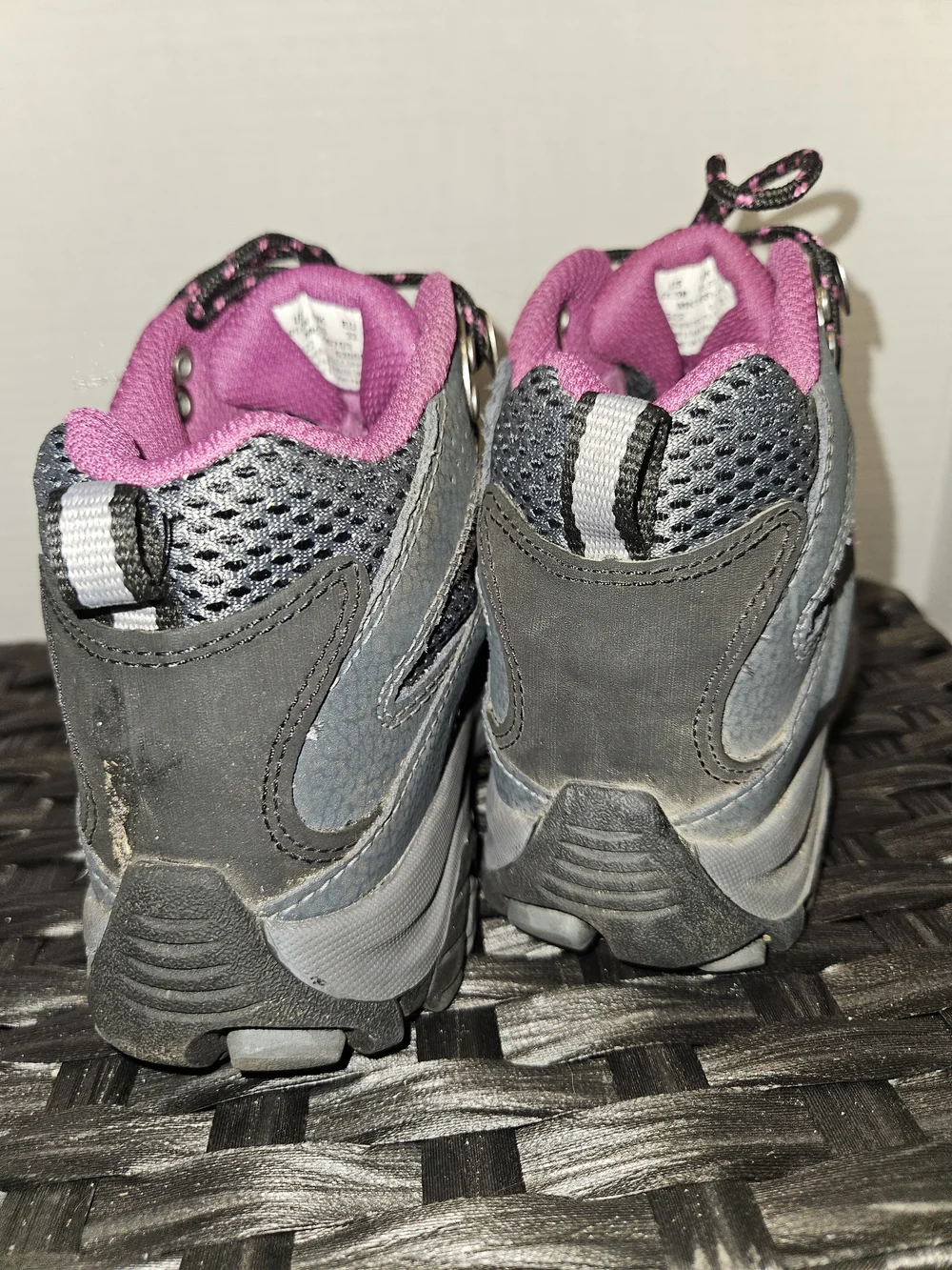 Merrell Gray and Pink Youth Waterproof Hiking Boots